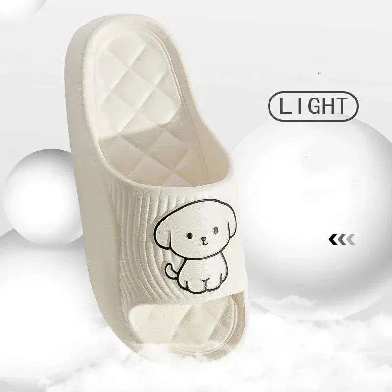 Women Shoes Wedges - Niedliche Karton-Hausschuhe, Badezimmer-Hausschuhe, Wolken-Kissen-Rutschen, Sommer, weich,