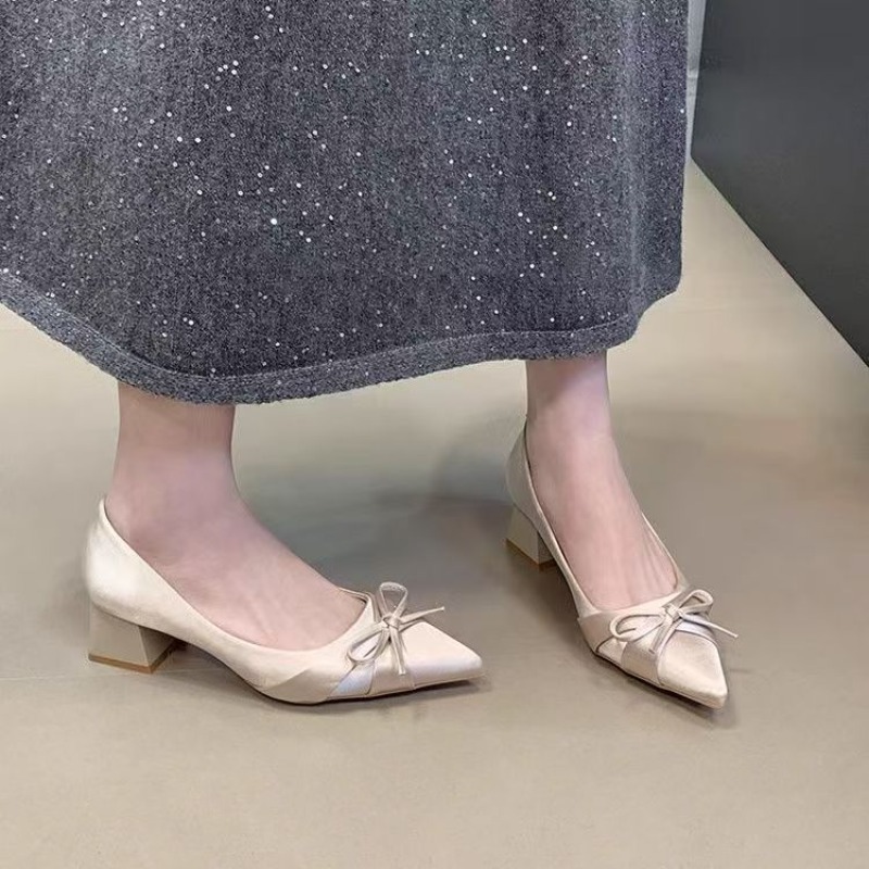 Women'S Shoes In Fashion - Retro mittellange Einzelschuhe Frühling und Sommer