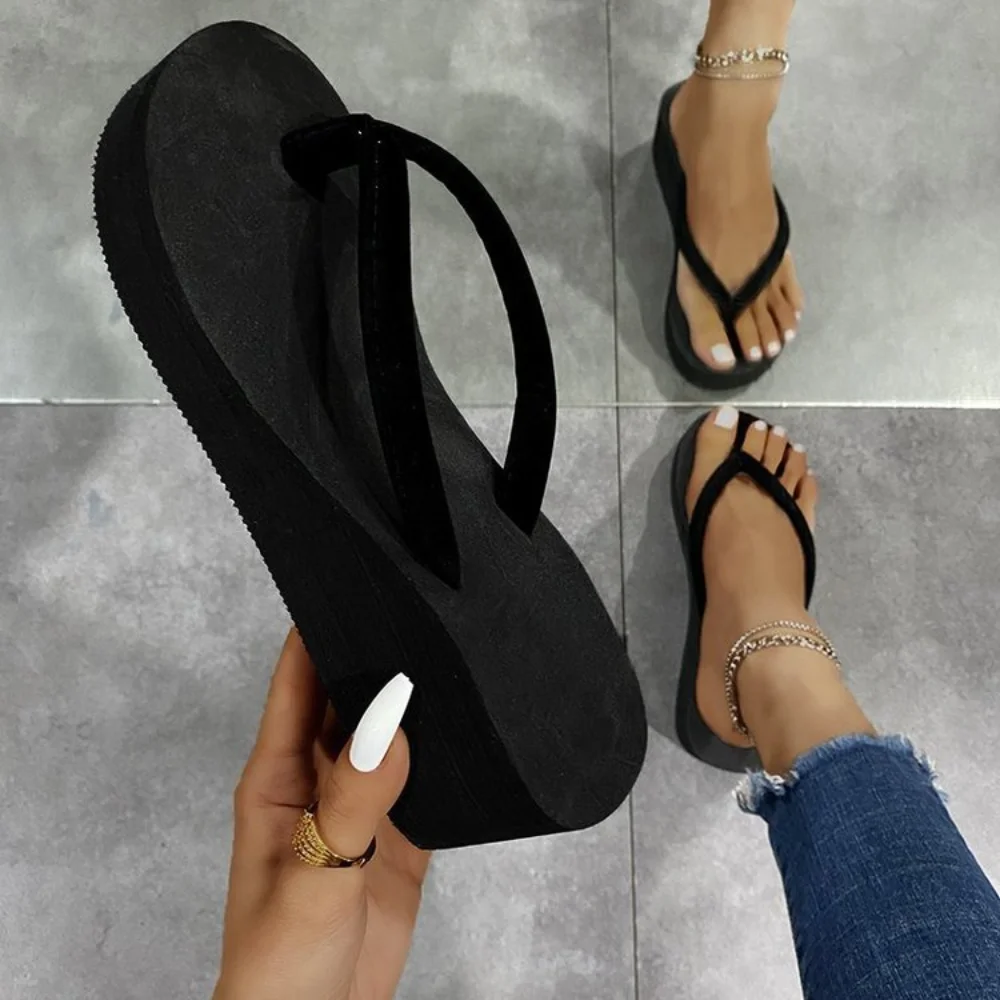 Women Shoes Wedges - Sommer-Pantoffeln für Damen, Keilabsatz-Sandalen, Strand- und