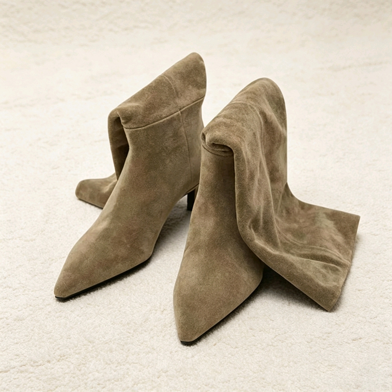 Women Shoes Mk - 2026 Neue Herbst-Kniehohe Stiefel aus Kuhwildleder