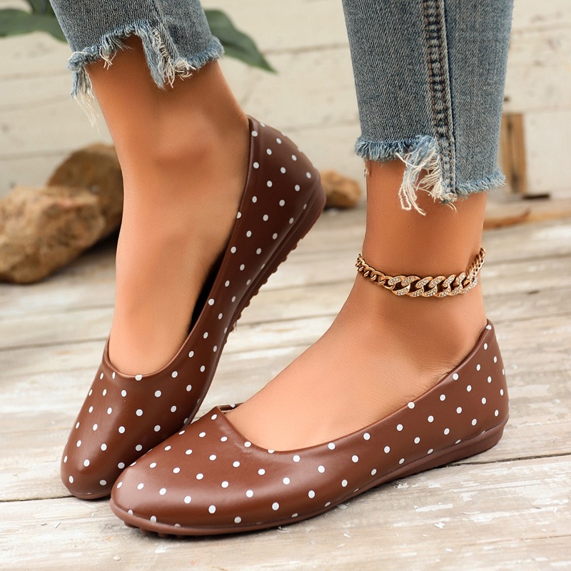 Damen Weiße Polka-Dot Ballerin – Women Shoes Wedges Bewertung und Preis