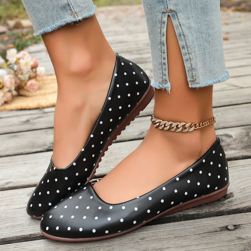 Damen Weiße Polka-Dot Ballerin – Women Shoes Wedges Bewertung und Preis