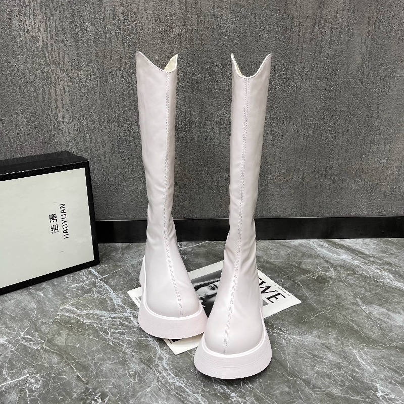 Neue, einfache, einfarbige, ru – Knee High Boots Women Bewertung und Preis
