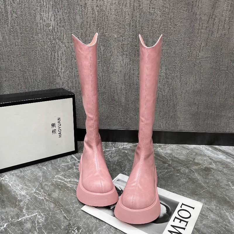 Neue, einfache, einfarbige, ru – Knee High Boots Women Bewertung und Preis