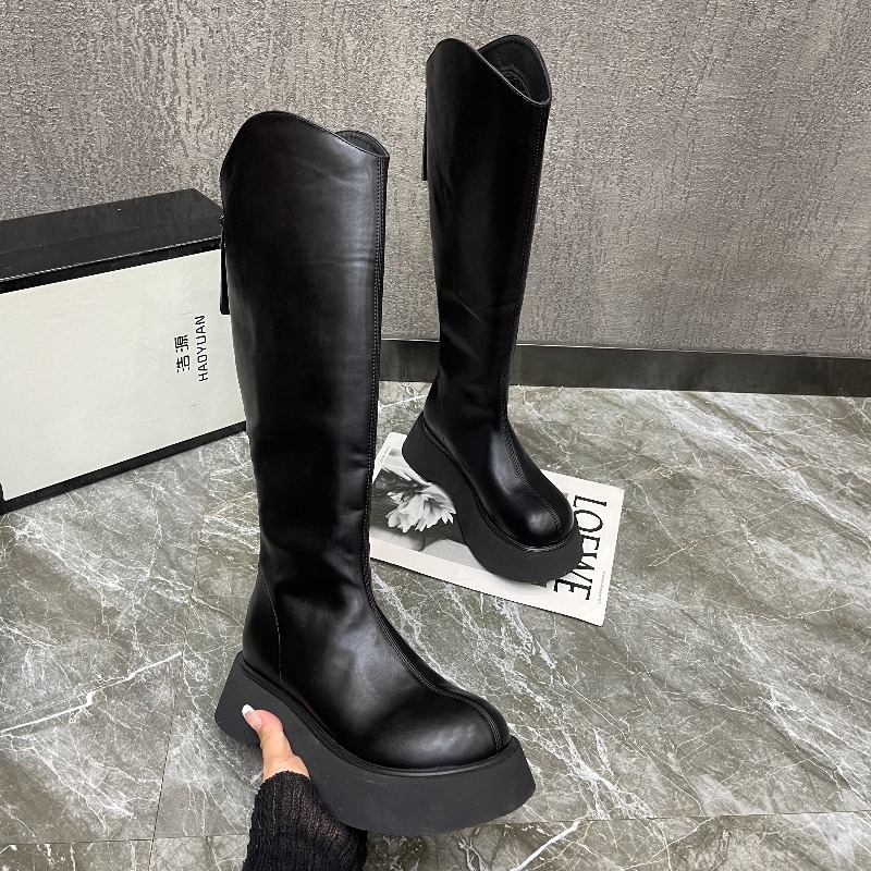 Neue, einfache, einfarbige, ru – Knee High Boots Women Bewertung und Preis