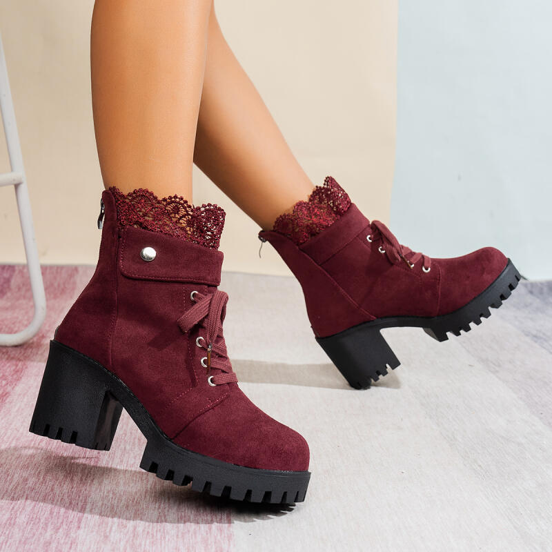 Sexy Spitze Patchwork Dicke Un – Women'S Shoes Red Bottoms Bewertung und Preis