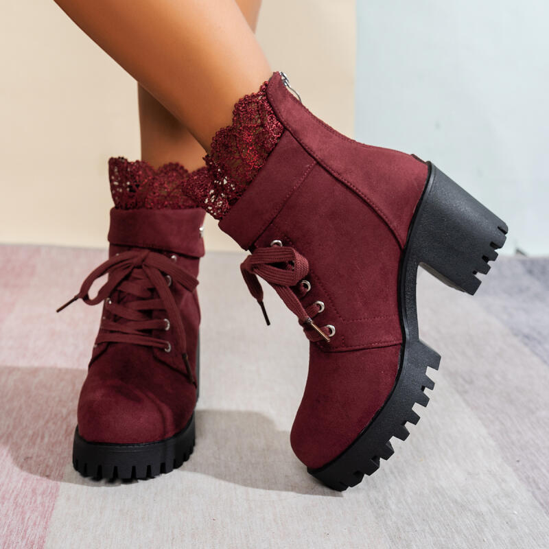 Sexy Spitze Patchwork Dicke Un – Women'S Shoes Red Bottoms Bewertung und Preis