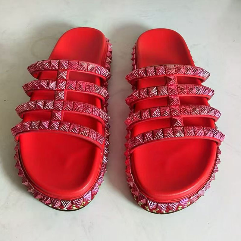Rote Nieten besetzte Gladiator – Women'S Shoes Red Bottoms Bewertung und Preis