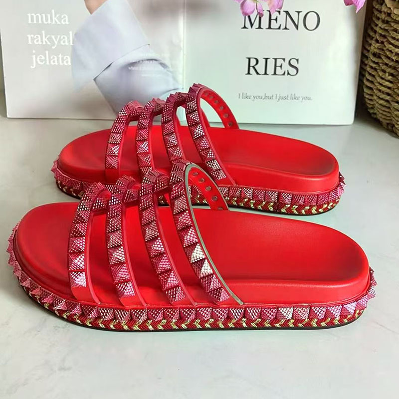 Rote Nieten besetzte Gladiator – Women'S Shoes Red Bottoms Bewertung und Preis