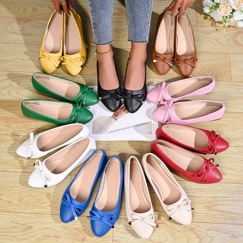 Flache Schleifenschuhe mit wei – Women Shoes Size Bewertung und Preis