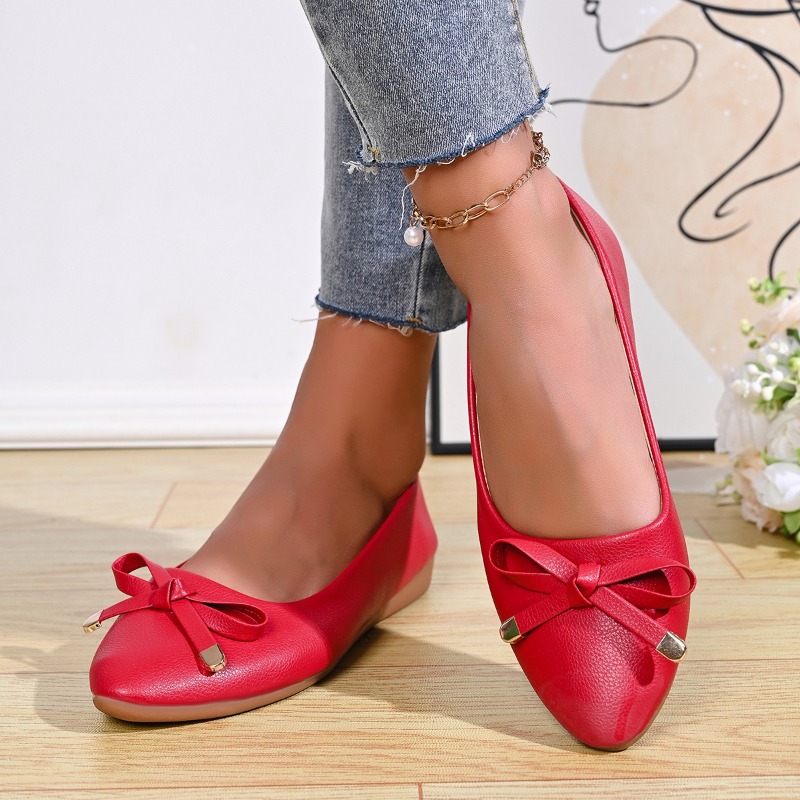Flache Schleifenschuhe mit wei – Women Shoes Size Bewertung und Preis