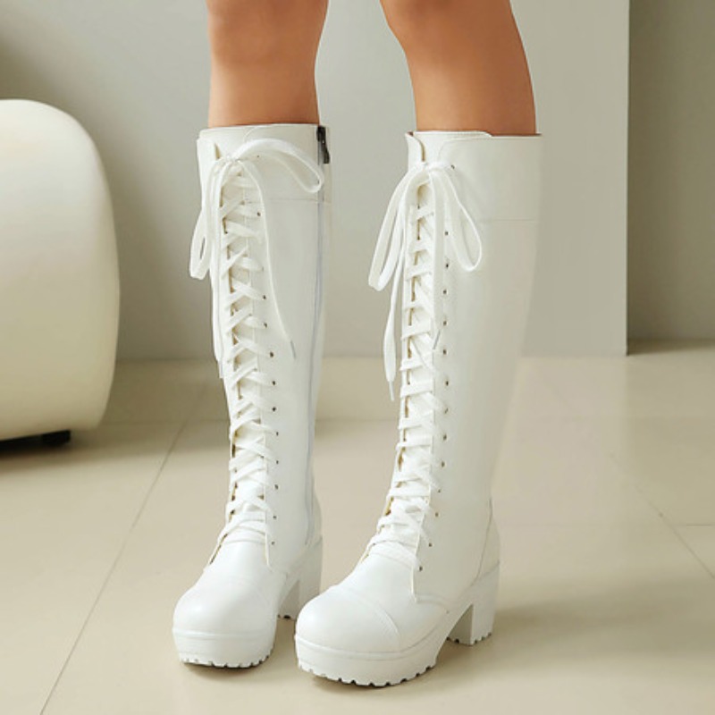 Kniehohe Damen-Kampfstiefel zu – Knee High Boots Women Bewertung und Preis